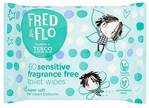 Fred & Flo Toilet Training Wipes Fragrance Free 60 Pack