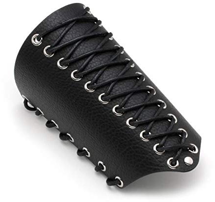Manfnee Leder Armschutz Gothic Armschutz breite Manschette Punk Armband Männer schwarzer Armschutz