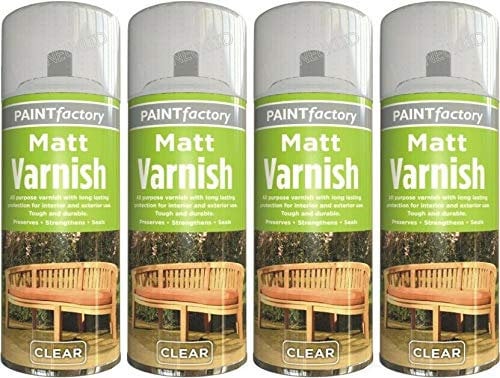 Clear Matt Varnish Spray Wood Varnish Can 250ml Pack of 4