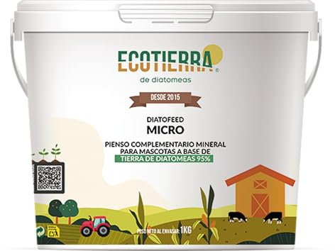 ECO Tierra de Diatomeas® Micronizada 1kg – Complemento mineral a base de Tierra de Diatomeas, sin calcinar, para alimentación animal – Seguridad, calidad y compromiso desde 2015