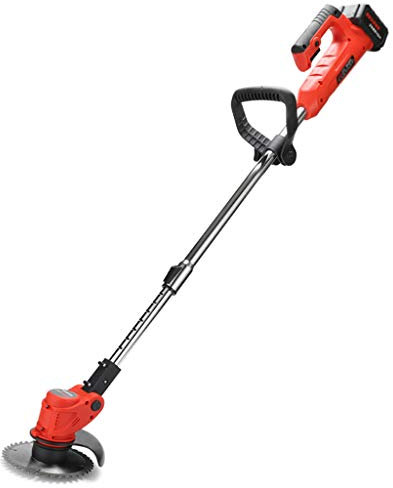 Tondeuse Electrique sans Fil, Taille-haie/Taille-Bordure 21 V, Batterie de 2,0 Ah et Chargeur Inclus, Moteur sans Balais, Largeur de Coupe 15 CM