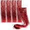 com-four® 5X Lametta für Weihnachten - Lametta Girlande in rot - Weihnachtsschmuck für den Christbaum - 50 cm (rot - 05 Stück)