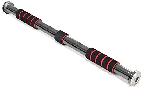 FIT Fitness Professional Klimmzugstange für Klimmzüge und Kinnzüge, verstellbar an der Tür (83-130 cm), max. Hubhöhe 120 cm