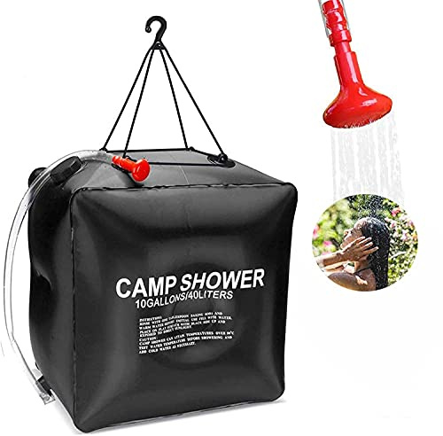 Tuoservo Warmwasser-Solar-Duschtasche, 40 l, tragbar, wasserdicht, PVC-Beschichtung, modernes Design, ideal für Camping, Wandern, Rucksackreisen, Reisen, Festival, Outdoor-Aktivitäten