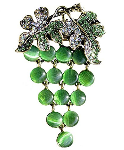 Grüne Opal Traube Broschen Frauen Legierung Früchte Hochzeiten Bankett Brosche Pins Neue Jahres Geschenke