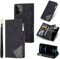 UEEBAI Wallet Case for iPhone 11 6.1, Vintage Premium PU Leather Cover Flip Case with Card Slots Magnetic Closure Zipper Pocket Kickstand Handbag with Hand Strap - Splice Black