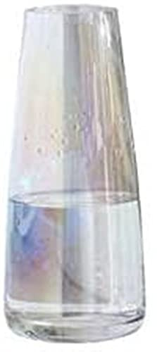 vase à Fleurs Cristal, décoratif, en Verre épais, Table à Manger, Central, Salle de séjour (Fleurs Non incluses) Ameublement (Color : Iridescent)