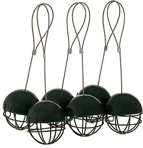 SIDCO Vogelfutterspender 6x Meisenknödel Halterung + Deckel, Futterkugel für Vögel