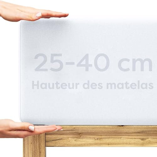 Wolkenfeld Boxspringbett Spannbettlaken 180x200cm bis 200x220cm - bis 40cm Matratzenhöhe - Premium Baumwoll Bettlaken 180x200 I 180x220 I 200x200 für Boxspring- und Wasserbetten - Weiss
