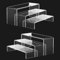 Janaden Acrylic Display Risers Stands Clear Risers for POP Figures Display, 3 Step Showcase Shelf, Cupcake Dessert Stand, Product Display Shelf Stand (2 Sets)
