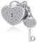 LSxAB Sparkling Lock and Key to My Heart Charm Compatible with Pandora Charms Bracelets