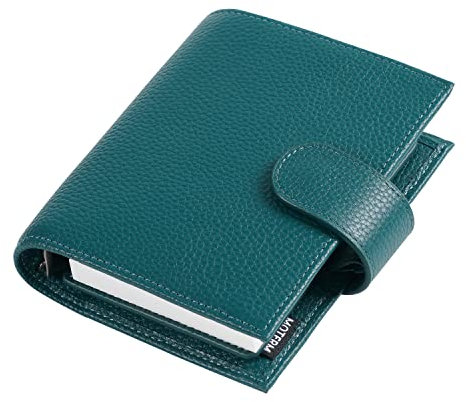 Moterm Pocket Regular Ringe Planer - Echtes Leder Binder Organizer (Kiesel-Tiefes teal, 19mm Ring)