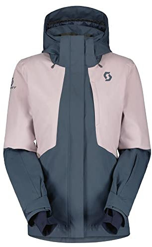 Scott W Ultimate Dryo 10 Jacket Colorblock-Blau-Pink - Daunen Warme wasserdichte Damen All-Mountain Skijacke, Größe S -