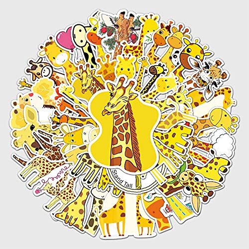 Bric Dodo 50 Stück Giraffe Aufkleber Auto Laptop Telefon Gitarre Skateboard Motorrad Fahrrad Giraffe Stickers Set Vinyl Wasserdicht Aesthetic Aufkleber für Jugendliche Kinder Erwachsene