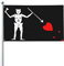 Bandera pirata de Barbanegra (Edward Teach) 3x5ft Patio Jardín Bandera Decoración interior Bandera impresa de un solo lado