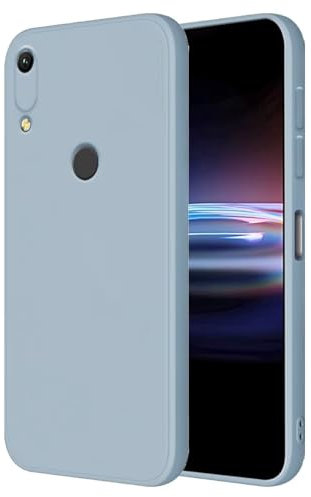 HONLEN Hülle für Huawei Y6 2019 / Y6 Pro 2019 / Honor 8A / Y6S 2019 Schutzhülle Case, (6.09 Inches) Liquid TPU Silicone Handyhülle mit Fallschutz Silikon Cover Rauchblau