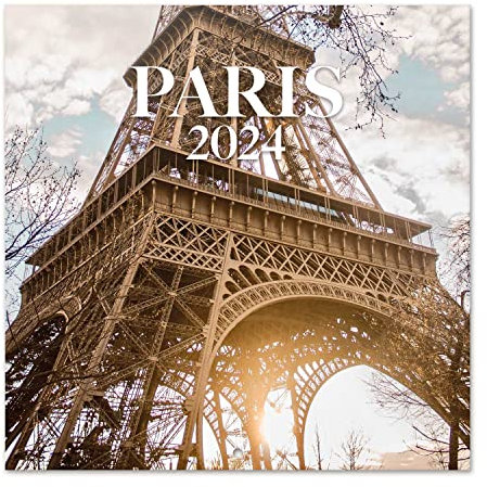 Grupo Erik Kalender 2024 Wandkalender 2024 - Paris Kalender 2024 Familienplaner 30 x 30 cm 12 Monate + Letzten 4 Monate 2023 auf einer Seite