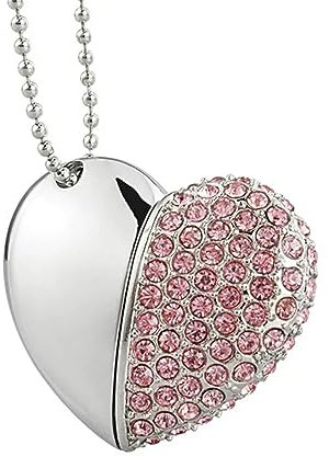 Xmiral Clé USB 32 GB Pendentif en Forme de Coeur 2.0 clé USB Jolie clé USB cordiforme Bijoux clé USB en Cadeau Clé Type C (Pink, D)
