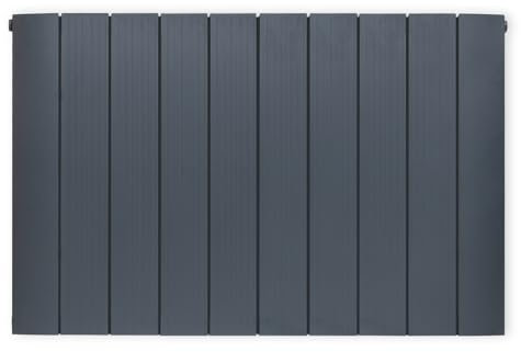 Adept Kava - 600 x 936mm Aluminium Designer Radiator - Anthracite Double Horizontal Central Heating Radiator - BTUs (Delta t50) 5016
