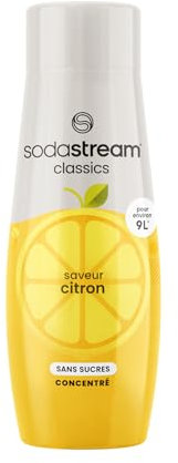 SodaStream Concentré Citron Sans Sucres pour Machine à Eau Pétillante et Soda | Préparez jusqu'à 9 Litres de Soda au Citron en Quelques Secondes, 440ml