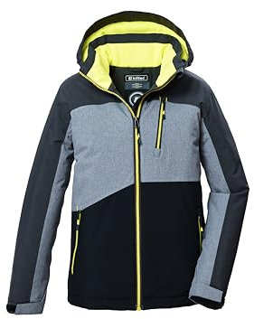 killtec Jungen Funktionsjacke mit Kapuze und Schneefang KOW 372 BYS JCKT, anthrazit melange, 140, 42500-000