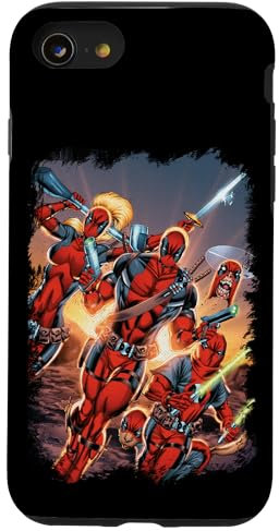 iPhone SE (2020) / 7 / 8 Marvel Deadpool Family Battle Charge Distressed Comic Art Case