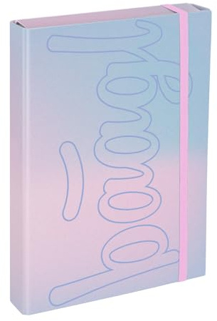 Baagl Heftbox Heftmappe A4 JUMBO Sammelmappe Box für Kinder Jungen - Lilac | Baagl Sammelbox für Schulranzen mit Gummiband und Innenklappen und Sammelmappe A4 JUMBO mit Gummizug für Kinder und Jungen.