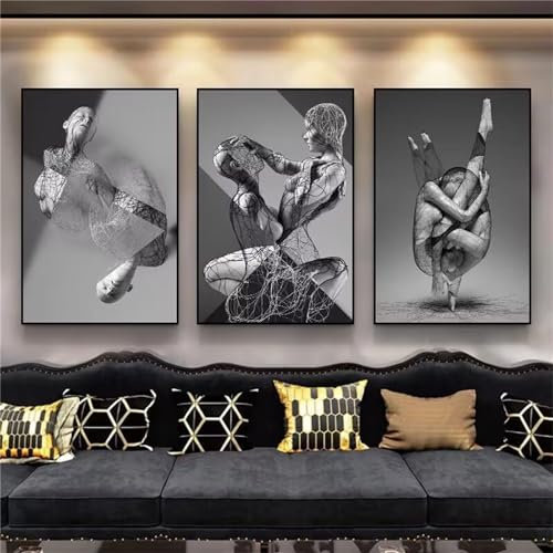 5D DIY Diamond Art Painting Kits Vollbohrer, Pärchen Strass Kreuzstich Stickerei Leinwand 3 Stück Diamant Malerei Bilder Painting nach Zahlen für Kinder Erwachsene Wohnwand Dekor 25x35cm T-376