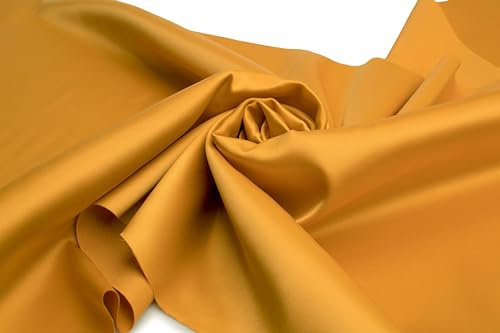 Satin dick mit Elasthan, Dekostoff, 50 x 150 cm (Golden)