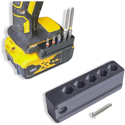 Decoralin Supporto magnetico per punte Dewalt 18V XR Impact Driver e trapani combinati, contiene 5 punte, nero