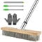 Escoba de Alambre con Mango Telescópico,Cepillo de Alambre para Escoba 30 cm,Escoba metálica de Jardin,Escoba de Metal,para Eliminar de Musgo,Escoba De Exterior para Patio,Terraza,Jardín (30CM)