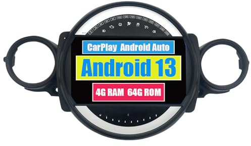 RoverOne Autoradio CarPlay per BMW Mini Cooper R56 R60 2007-2014 Android Touch Screen Sat Navi Bluetooth WiFi Radio Player (un modello)