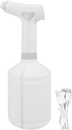 Botella de pulverización eléctrica, botella de pulverización recargable, tanque de agua transparente de 1 litro, pulverizador de césped de mano de 1200 mAh, atomización ultrafina, 2 modos de