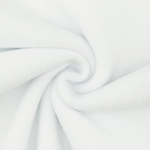 Polarfleece Stoff Antipilling zum Nähen, Polar-Fleece-Stoff als Meterware, uni weiß (Länge am Stück: ab 100cm / Breite: 150cm)