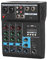 Funien Console de mixage Professionnelle à 4 canaux mixeur USB avec Carte Son Console d'effets Réglage de l'ordinateur Carte Son Mixeur avec Connexion BT Gain de réverbération Réglage des tonalités