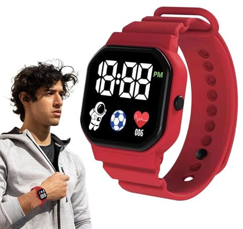 Digital Sports Watch, Smart Kids Watch, Orologio da polso impermeabile, Comodi orologi sportivi impermeabili a LED in silicone per bambini, donne, uomini
