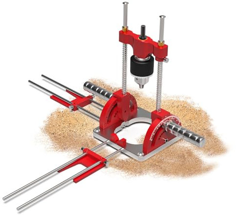 Multi-Winkel Bohrführungsaufsatz mit Bohrfutter 0° bis 60° Winkel Bohrführung für 1/16 Zoll - 1/2 Zoll elektrische Bohrmaschine, Einstellbarer Winkel Bohrerhalter Tragbarer Bohrständer für