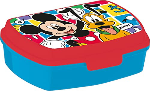 ALMACENESADAN;5463; Pack vuelta al cole y regalo; compuesto por fiambrera-Sandwichera rectangular multicolor, producto reutilizable, sin BPA (mickey)