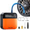 OXILAM Tire Inflator Portable Air Compressor, 150PSI Cordless Air Pump for Car Tires, Battery & 12V DC Dual Power Tire Pump with Digital Pressure Gauge, LED Light, for Car, Motorcycle, Ball