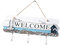 JISADER Crochets de Montage Mural Peints Welcome Porte-Manteau Mural Porte-vêtements créatif et Polyvalent pour Porte d'entrée et Couloir, Bleu