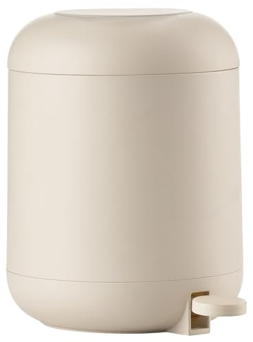 Zone Denmark Sensu Mülleimer fürs Bad, Kosmetikeimer, Abfalleimer fürs Badezimmer, 24,5 x 20 x 26,5 cm, Fassungsvermögen 4 Liter, Sand