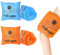 Lot de 2 paires de brassards gonflables pour enfants et adultes - Design double airbag - Aide à la natation d'été (bleu et orange)