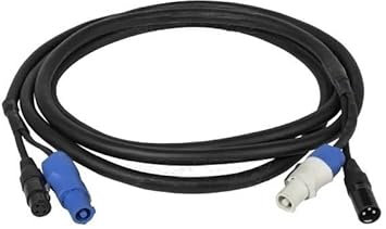 NVZPG AP 1/2/3/5/10m 3-pin rubber/iron signal PowerCon connecting cable for stage Par moving head light(3 meters DMX Cable)