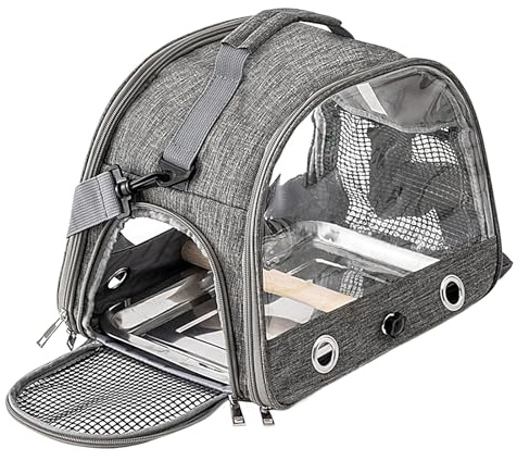 Vogel Reiseträger - Reisekäfigpackung, Bird -Rucksack | Luftstrom Haustierkiste Für Quaker, Mini -Maas, Vogelverkehr Mit Schultergurt Für Outdoor -Reisen