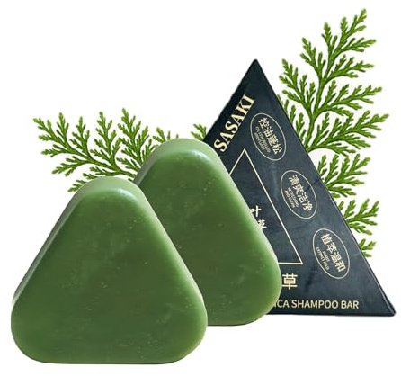 Nature Triangle Shampoo Bar, Nature Seven Green Shampoo,pflanzliches festes Shamp, sanfte Reinigung und nährende Pflege für gesund aussehendes Haar (2 PCS)