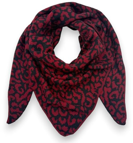 Damen Schal Leopardenmuster Dreickstuch Winter Leo Dreiecksschal kuschelig warm Herbst Leopard Halstuch 170x117cm