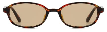 YAMEIZE Retro Schmal Ovale Sonnenbrille Damen Herren Vintage Klein Oval 90er Sonnenbrille