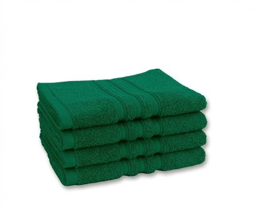 Vency Premium 4er Pack Handtuch Set - 100% Baumwolle - Saugfähige und langlebige Handtücher, Größe 40x70 cm, Dunkelgrün