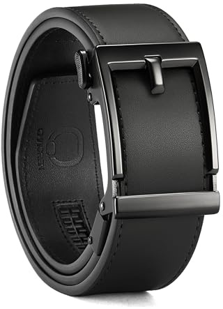 CHAOREN Gürtel Herren, Automatik Gürtel Herren Leder, 38 mm breit ohne Löcher, im Freizeitstil