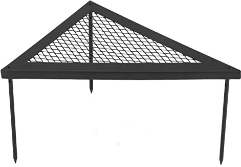 HGXMYUO OUTPFTS Tragbarer Camping-Grillrost, Outdoor-Grillrost aus Schmiedeeisen, dreieckiges Netz, Regal, Tisch für Wohnmobil-Camping, Jagdausflug, Bushcraft, Picknicks, Angeln
